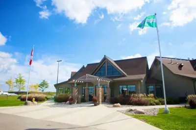 Exterior of airport terminal building