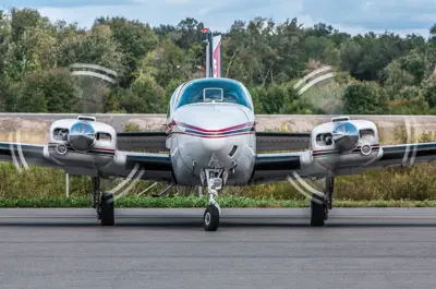 Small plan on runway